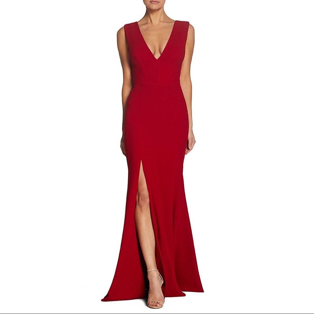 NEW Dress the Population Sandra Plunge Vneck Dress